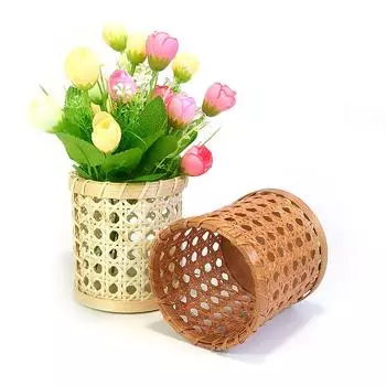 1 шт. контейнер для ручек в скандинавском стиле, трубка для хранения, легкая, роскошная, бамбуковая, оригинальная, корзина для палочек для еды, чистое ручное плетение