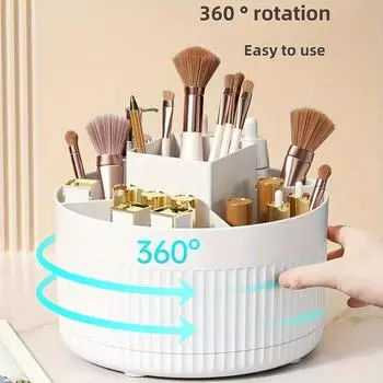 1 шт. Контейнер для ювелирных изделий, вращающийся на 360°, коробка для хранения косметики, настольный органайзер для макияжа, держатель для косметических кистей, держатель для карандашей для бровей