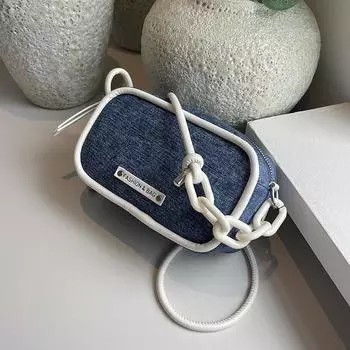 1 шт. контрастная джинсовая сумка для фотоаппарата женская диагональная сумка через плечо подходит для девушек студенток колледжа новая профессия