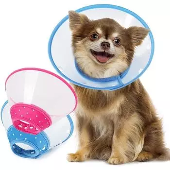 1 шт., конусный ошейник для домашних животных, легкий пластиковый елизаветинский ошейник, мягкий медицинский хирургический ошейник для восстановления для маленьких собак и больших кошек\n s синий