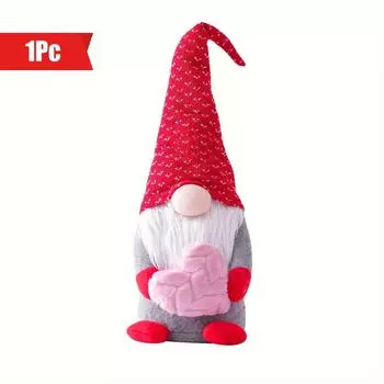 1 шт. Конверт с сердечком Рудольф Гном - Идеальный декор на День святого Валентина и Рождество, кукла без лица для дома и вечеринки белый