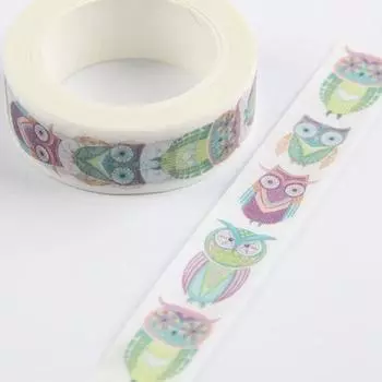 1 шт. корейская креативная лента с совой Васи, милые детские школьные канцелярские принадлежности, офисная бумажная лента зелёный