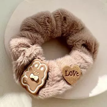 1 шт. корейская версия новой большой плюшевой однотонной пряжи с бантом, корейская резинка для волос для девочки, темперамент в стиле лени, резинка