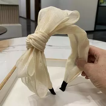 1 шт. корейская версия повязка на голову с бантом с зубчиками противоскользящая давящая на волосы простая повязка кружевная сетчатая повязка