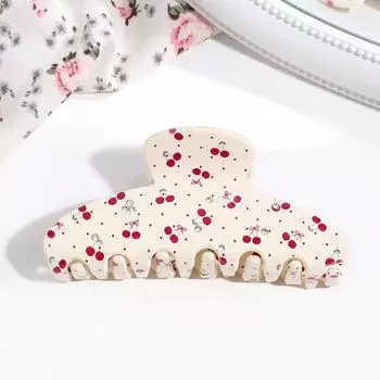 1 шт. Корейский деликатный цветочный и фруктовый зажим для волос со стразами, высококачественный, ретро, с вишней, розой, сладкий полукруглый зажим для волос