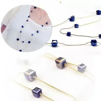 1 шт. корейский стиль мода двухслойное квадратное хрустальное ожерелье длинное декоративное ожерелье аксессуары женские персонализированные аксессуары зелёный