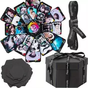 1 шт., коробка для фотоальбома, альбом для вырезок, милый сюрприз, взрывная коробка для пары, Рождество, любовь, годовщина, День святого Валентина, подарок для девушки белый