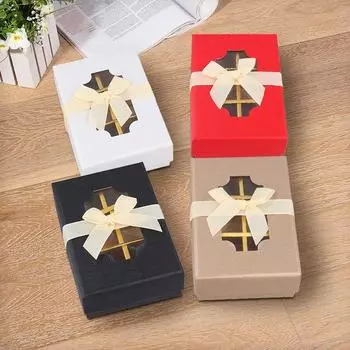 1 шт., коробка для хранения украшений из шоколада, коробка для печенья, коробка для конфет, прозрачное окно, подарочная упаковочная коробка, бумажная коробка для выпечки кексов