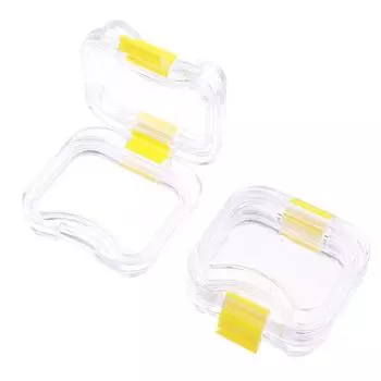 1 шт. Коробка для хранения зубных протезов с прозрачной гибкой пленкой, стоматологический материал, стоматологические пластиковые мембранные коробки, маленькая коробка для зубных коронок жёлтый