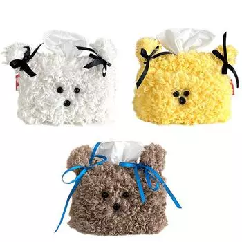 1 шт. Коробка для салфеток, плюшевая коробка для хранения плюшевых щенков, украшения для автомобилей