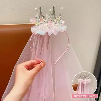 1 шт. Корона принцессы королевы головной убор повязка на голову для девочки на день рождения детская повязка на голову головной платок для девочки