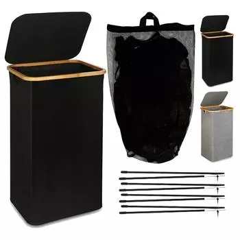 1 шт. корзина для грязной одежды с крышкой и внутренней сумкой, корзина для белья на 100 литров, складная корзина для белья со съемной внутренней сумкой