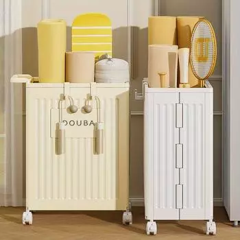 1 шт. корзина для хранения коврика для йоги, трубка для хранения фитнес- и спортивного оборудования, бытовой органайзер на колесиках белый