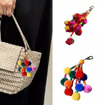 1 шт. кошелек сумка DIY брелоки ручной работы кисточки Keycahin подвеска плюшевый помпон мяч брелок