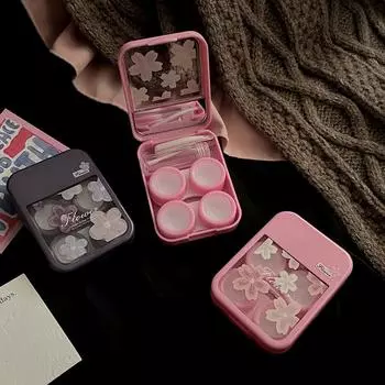 1 шт. косметический футляр для контактных линз портативный футляр для контактных линз сопутствующий контейнер коробка розовый