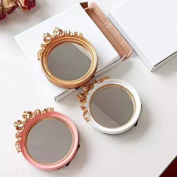 1 шт. косметическое зеркало рельефное одностороннее зеркало орнамент орнамент барокко фоторамка бант инструменты для макияжа ювелирные изделия диск