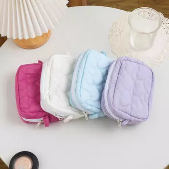 1 шт. Косметичка Love Heart, мини-квадратная женская сумка для хранения, гигиенические сумки для хранения салфеток, дорожная коробка для хранения, сумка для косметики One Size фиолетовый