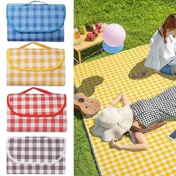 1 шт. коврик для пикника на открытом воздухе, водонепроницаемый и влагостойкий, портативный складной коврик для кемпинга, походные принадлежности 150x200cm жёлтый