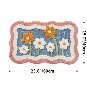 1 шт., коврик для ванной, коврик с цветами для дома, впитывающий нескользящий коврик для пола в помещении, коврик для душевой комнаты, коврик для душевой комнаты, ковер, ковер для туалета, домашний декор, декор комнаты 40*60