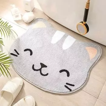 1 шт. коврик для ванной с рисунком кота, мягкий нескользящий впитывающий быстросохнущий коврик для ванной, милый ковер для душа с рисунком для домашней кухни, ванной комнаты, 15,7*23,6 дюйма/19,7*31,5 дюйма 15.7*23.6in (40*60cm)