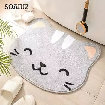 1 шт. коврик для ванной с рисунком кота, мягкий нескользящий впитывающий быстросохнущий коврик для ванной, милый ковер для душа с рисунком для домашней кухни, ванной комнаты, 15,7*23,6 дюйма/19,7*31,5 дюйма 15.7*23.6in (40*60cm)
