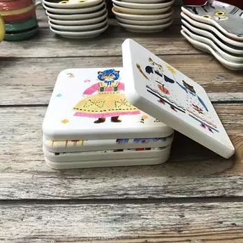 1 шт. Коврики для стола для домашнего декора, милые квадратные круглые японские подставки под чашки из диатомовой грязи, термостойкие, доступно несколько вариантов