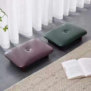 1 шт. кожаная подставка для ног в американском стиле, кофейная, мягкая, для маленькой гостиной, для смены обуви, низкая, деревянная зелёный