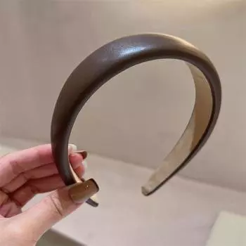 1 шт. Кожаная широкая повязка на голову для женщин, ретро французский стиль для умывания, повязка для давления на волосы, повязка с заколкой для волос, аксессуар для волос