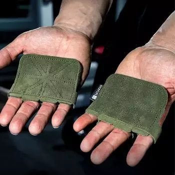 1 шт. кожаные перчатки для тяжелой атлетики, тренировочные перчатки для спортзала, защита ладоней для женщин и мужчин, спортивные ручки для фитнеса, подтягивания, нескользящие перчатки для тяжелой атлетики M коричневый