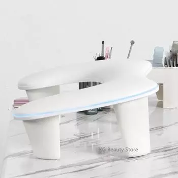 1 шт. кожаный переносной съемный кронштейн, кронштейн для стрижки ногтей, подушка для рук с наклонным дизайном, подушка для ногтей, подушечка для рук белый