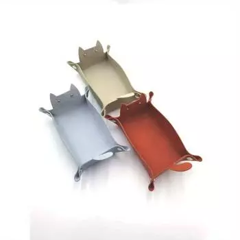 1 шт. кожаный ящик для хранения, настольный лоток для хранения ювелирных изделий, косметики, ключей, корзина для домашнего хранения