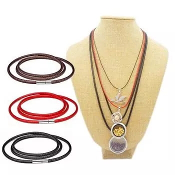 1 шт. кожаный шнур для ожерелья, изготовления ювелирных изделий, восковая веревка, поворотная застежка, аксессуары «сделай сам» 1