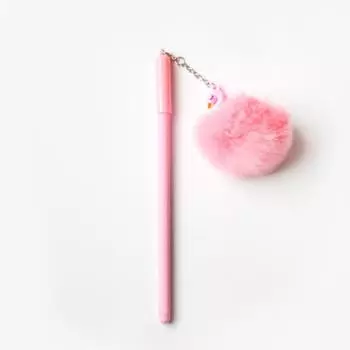 1 шт. Красивая розовая гелевая ручка «Фламинго», плюшевые ручки-лебеди для школьных принадлежностей, нейтральные ручки для девочек, канцелярские принадлежности для школы розовый