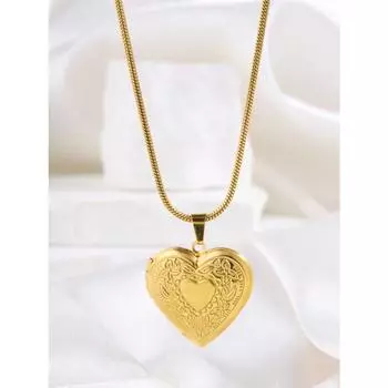 1 шт. красивое легкое роскошное нейтральное ожерелье из нержавеющей стали с изображением любви в рамке, подходящее для подарка матери на праздник one-size