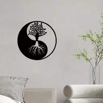 1 шт. Красивое металлическое дерево настенное искусство декор - современное наслаждение для спальни, потрясающая наклейка фреска и металлическое настенное украшение светло-серый