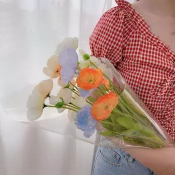 1 шт. Красивые искусственные цветы из шелка для сада, свадьбы, имитации цветов, букеты, искусственные цветы, мак, самосейка, домашний декор