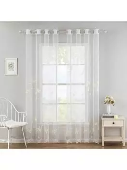 1 шт. Красивые вышитые гавайские пальмовые экраны для прохладного лета 140X145cm&Grommet Top белый