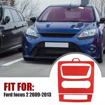 1 шт., красная, черная, модная, 3D, углеродное волокно, автомобильная наклейка на консоль кондиционера, аксессуары, подходит для Ford Focus 2 2009 2010 2011 2012 2013