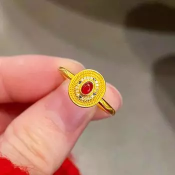 1 шт. Красная капля глазури винтажные кольца для женщин пары великолепные свадебные украшения для вечеринки подарочные аксессуары ожерелье 17mm золотой