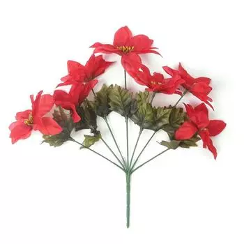 1 шт. Красная поддельная домашняя вечеринка 32 см 7 вилок Рождественские цветы Свадебный букет Свадебная ваза Декорация