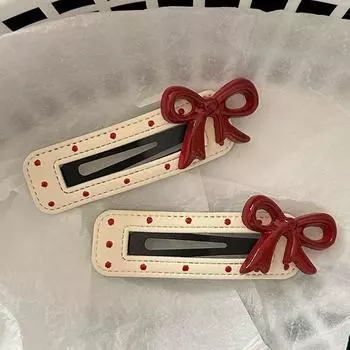 1 шт., красная заколка для волос в горошек с бантом, милая мультяшная заколка для волос, кавайные аксессуары для волос для девочек из аниме, праздничные подарки, украшения своими руками 1 Pcs