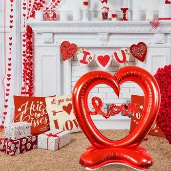 1 шт. Красное стоящее сердце любви, подходит для Дня святого Валентина, признания, предложения, помолвки, украшения годовщины Stand up and love