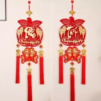 1 шт. Красный 3D-подвесной домашний дверной нетканый подвесной светильник, традиционные настенные оконные подвески, новогоднее украшение 26X95 см