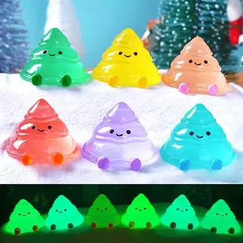 1 шт. красочная светящаяся новогодняя елка микро ландшафтные аксессуары уличный миниатюрный декор светящийся в темноте сказочный садовый декор синий