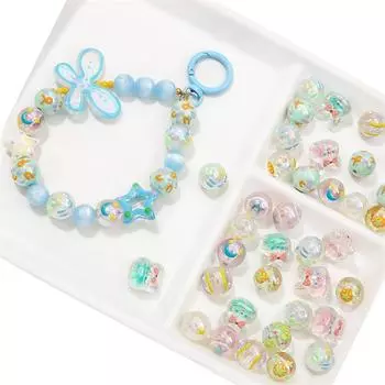 1 шт. красочные акриловые мультяшные креативные круглые бусины для изготовления ювелирных изделий DIY браслет-цепочка для телефона 16mm