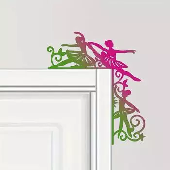 1 шт. Красочные декоративные наклейки на стену с балеринами - украшают углы и рамы дверей, очаровательное настенное искусство светло-серый