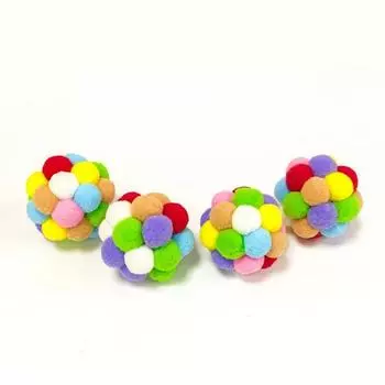 1 шт. красочные игрушки-мячи для кошек, пищащий колокольчик, самостоятельные развлечения, принадлежности для собак и кошек, обучающий комплект, интерактивные жевательные плюшевые игрушки 5cm