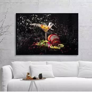 1 шт., красочные всплески в стекле, летние фрукты, настенные художественные картины для гостиной, кухни, домашнего декора, HD печать, холст, картины без рамки 21*30cm