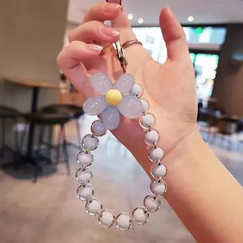 1 шт. красочный цветок из бисера для мобильного телефона ремешок-цепочка с ремешком для женщин и девочек