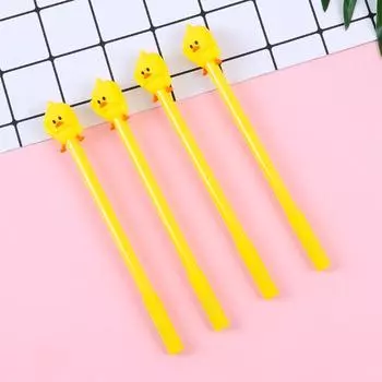 1 шт. Креативная гелевая ручка с желтым рисунком утки, милый кавайный мультфильм, школьные канцелярские принадлежности, милые милые животные